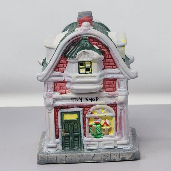 Vintage Christmas Village‎ Toy Shop & Santa Sleigh Figurines Holiday - Picture 7 of 11